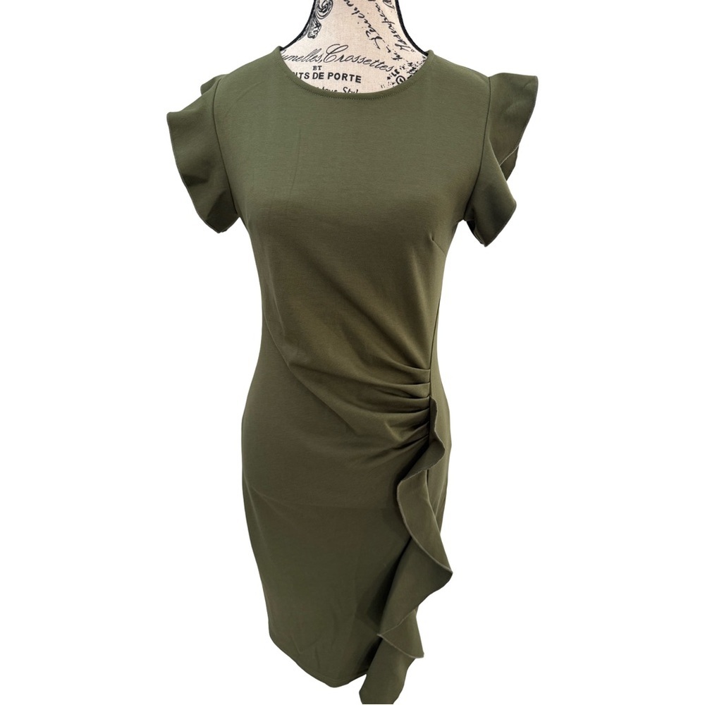 Miusol  Green Ruffle Pencil Cocktail Dress NWT Size Small